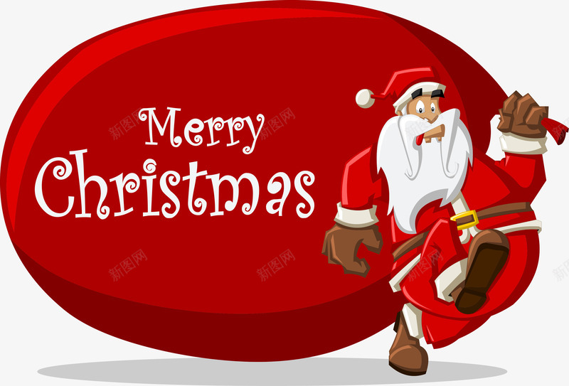 卡通圣诞节元素png免抠素材_新图网 https://ixintu.com 圣诞节矢量元素圣诞老人喜庆merrychristmas礼袋
