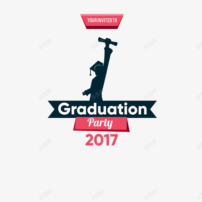 2017年毕业生png免抠素材_新图网 https://ixintu.com 学士帽 毕业典礼 红色 黑色