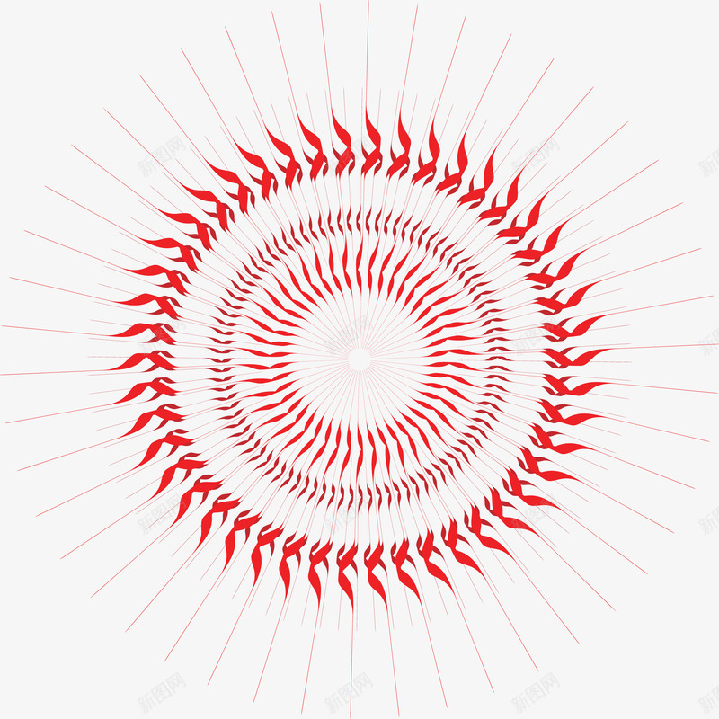 抽象几何圆形png免抠素材_新图网 https://ixintu.com 不规则形状 交叉环绕 几何图形 漂浮圆形 红色线条漂浮 线性图形