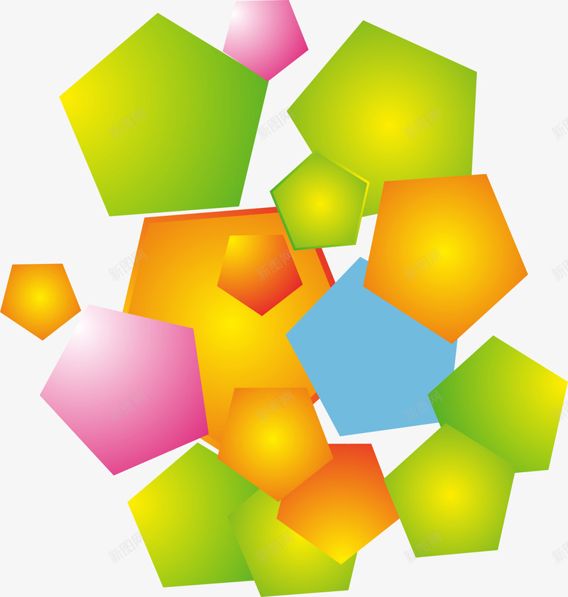 彩色组合六边形png免抠素材_新图网 https://ixintu.com 几何拼接 彩色六边形 渐变方块 漂浮六边形 组合方块 装饰图案