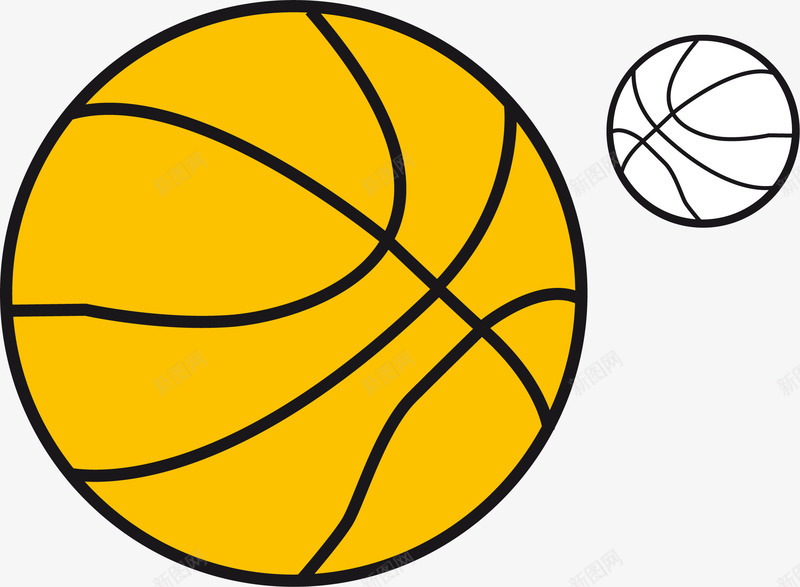 手绘体育用品png免抠素材_新图网 https://ixintu.com 体育用品 球类 篮球