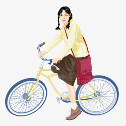学生骑自行车骑自行车矢量图高清图片