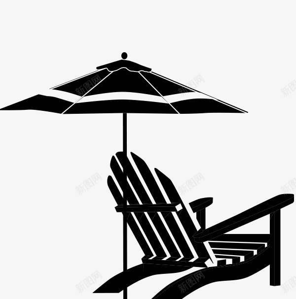 太阳伞下的椅子png免抠素材_新图网 https://ixintu.com PNG 太阳伞 椅子 黑色
