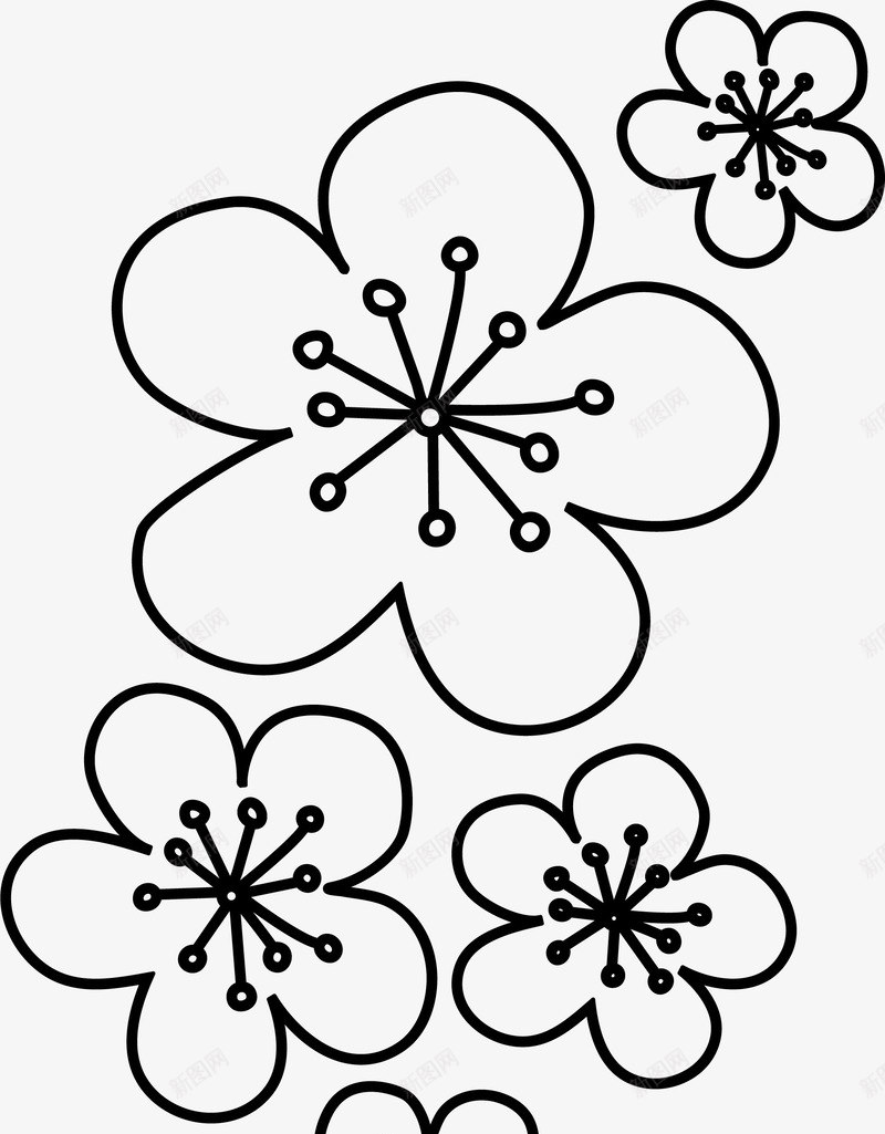 美丽的花瓣简笔画png免抠素材_新图网 https://ixintu.com 手绘图 日系超萌简笔画 漂浮 简图 线条 美丽的 花朵 花瓣