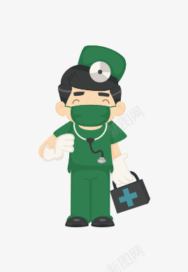 绿色衣服男护士微笑png免抠素材_新图网 https://ixintu.com 男护士微笑 绿色 衣服