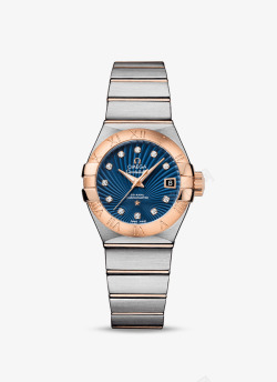 蓝色欧米茄女表腕表手表素材
