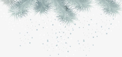 落雪的松枝圣诞节冬日松枝雪花高清图片