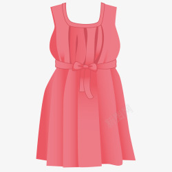 粉色连衣裙矢量图素材