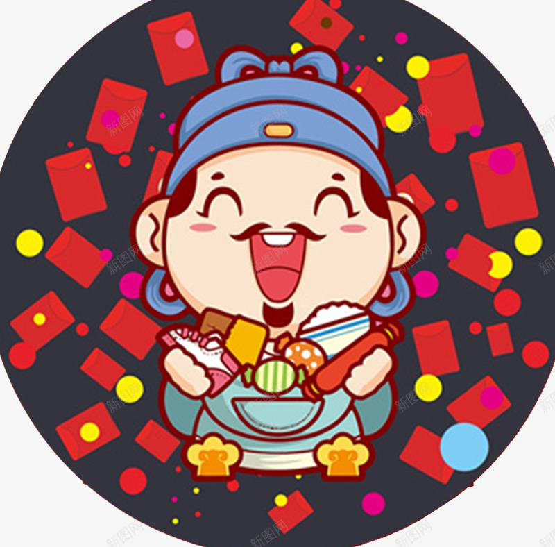 2018新年派红包卡通插画psd免抠素材_新图网 https://ixintu.com 2018 传统文化 元宝 卡通 戊戌年 插画 新年 新年财神 春节 狗年 神仙 神明 红包 过年 送福 门神