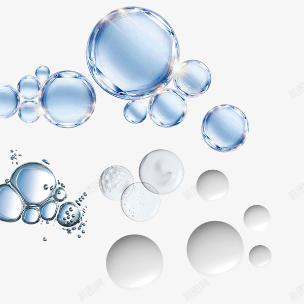 漂浮水泡png免抠素材_新图网 https://ixintu.com 水 水泡泡 科技 蓝色