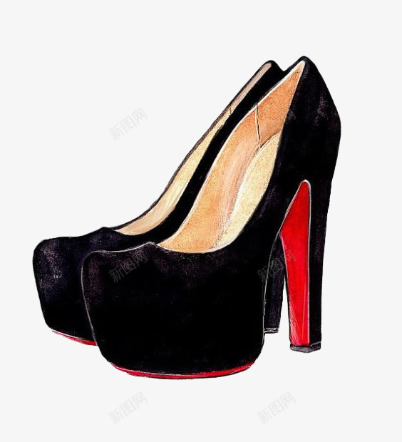 黑色女士高跟鞋png免抠素材_新图网 https://ixintu.com 女士 靴子 高跟鞋 黑色