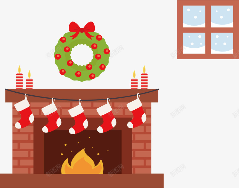 温暖的壁炉png免抠素材_新图网 https://ixintu.com 圣诞壁炉 圣诞节 圣诞袜 壁炉 温暖壁炉 矢量png