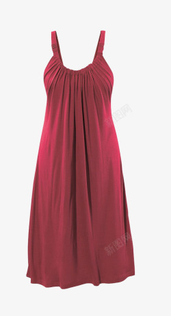 红色吊带裙素材
