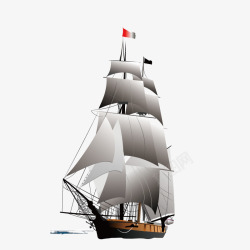 行驶航行卡通白色行驶的帆船高清图片