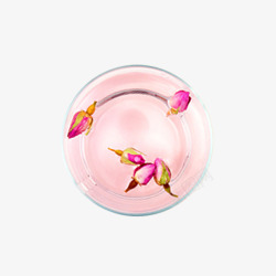 粉色花茶养生字产品实物玻璃碗粉色茶桃花茶高清图片