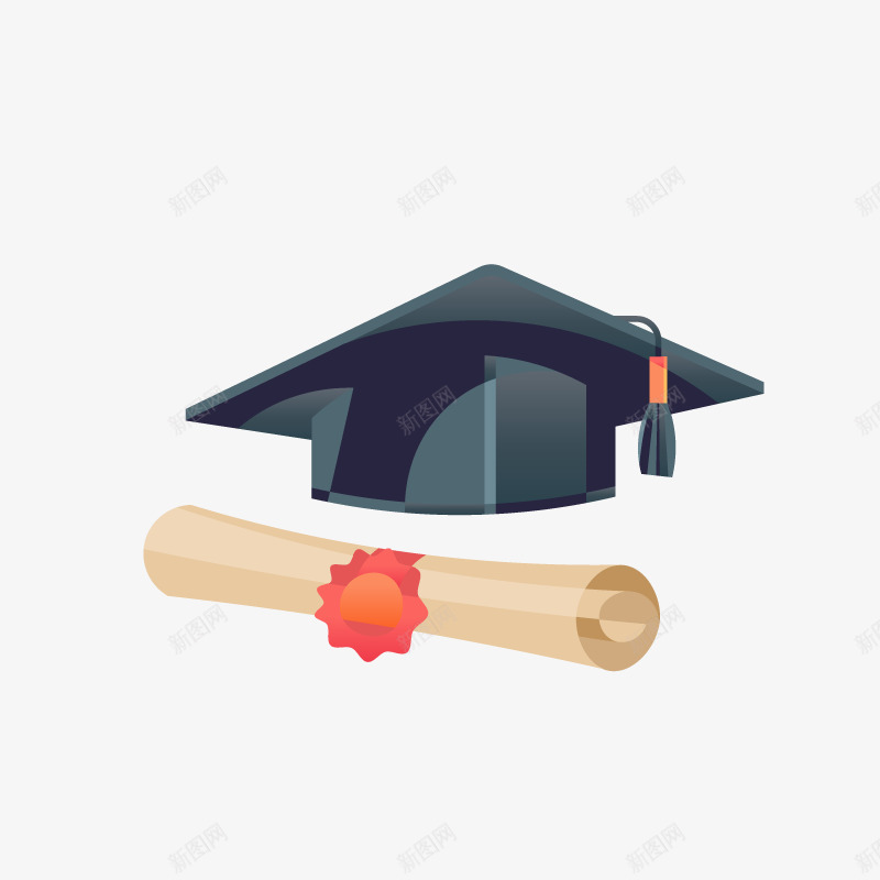 学生帽png免抠素材_新图网 https://ixintu.com 卡通 学生 帽子 毕业证