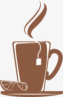 卡通热咖啡饮品图矢量图素材