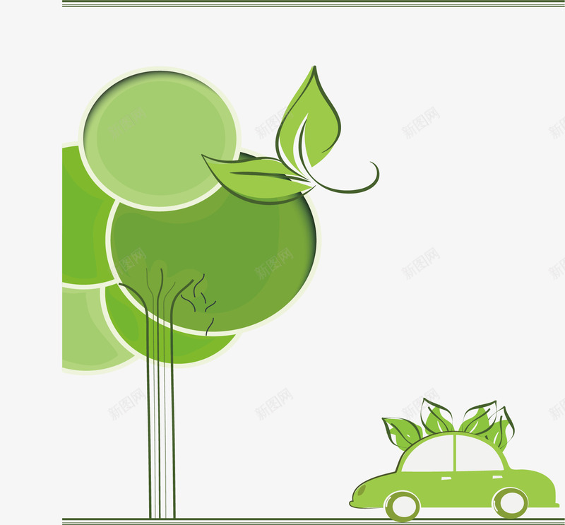 绿色新能源汽车png免抠素材_新图网 https://ixintu.com 新能源 环保汽车 绿色汽车 绿色能源