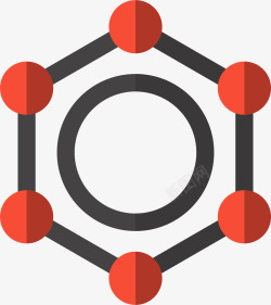 红色化学因子化学苯环图标矢量图高清图片