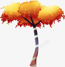 枫树水彩手绘水彩创意枫树树木矢量图高清图片