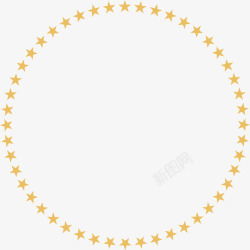 漂浮五角星黄色星星圆圈高清图片