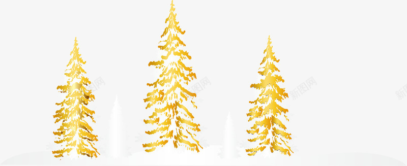 金色尊贵树木png免抠素材_新图网 https://ixintu.com 圣诞节 尊贵大树 节日大树 装饰图案 金色树木 雪地树木