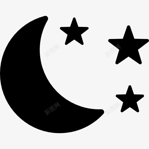 Moon和星星图标png_新图网 https://ixintu.com 夜 星空 睡前 自然 黑夜