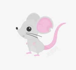 棕色小老鼠手绘卡通粉色小老鼠高清图片