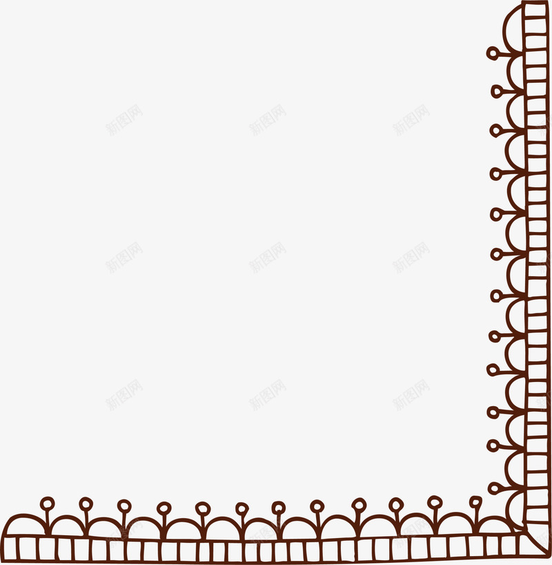 褐色花朵框架png免抠素材_新图网 https://ixintu.com 框架 植物 线条植物 花园 花圃 褐色花边 边框纹理
