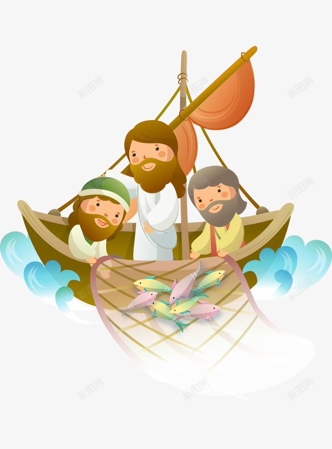 卡通手绘外国渔船打鱼男人png免抠素材_新图网 https://ixintu.com 卡通的人物 外国的男人 手绘的男人 渔船打鱼的男人
