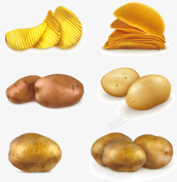 薯片和土豆矢量图素材