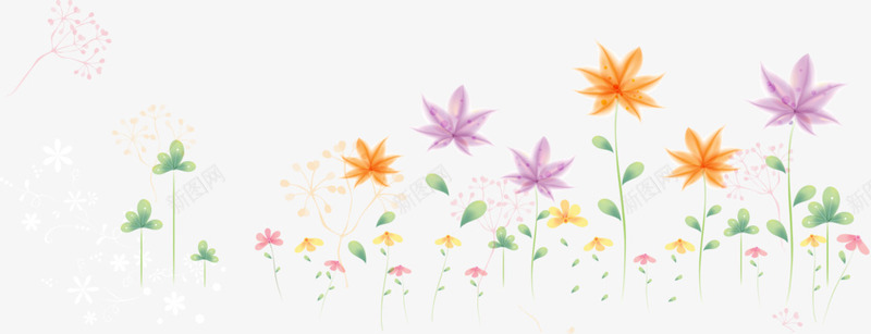 卡通彩色花朵叶子漂浮装饰png免抠素材_新图网 https://ixintu.com 卡通 叶子 彩色 漂浮 花朵 装饰