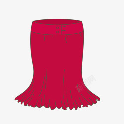 红色半身裙素材