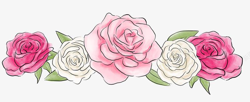 美丽的花朵手绘图png免抠素材_新图网 https://ixintu.com 手绘图 植物 白色花朵 粉红色花朵 美丽的 花卉 花瓣