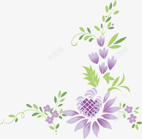 女装活动紫色手绘花朵png免抠素材_新图网 https://ixintu.com 女装 活动 紫色 花朵