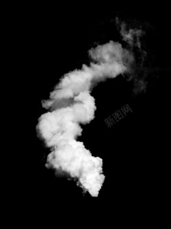漂浮飘散的白色云朵烟柱雾气烟雾素材