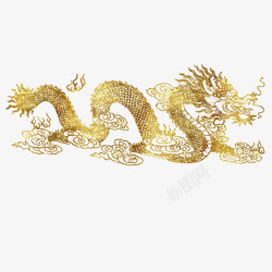 中国传统神话金色龙图素材
