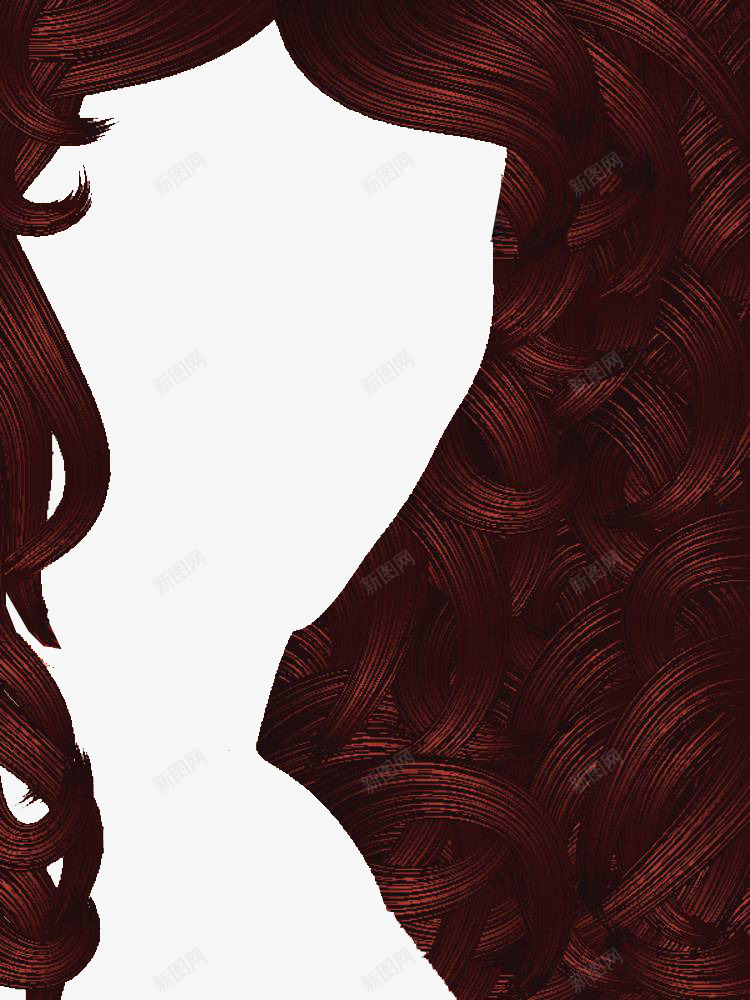 插图女士发型背景png免抠素材_新图网 https://ixintu.com 头发 女士头发 女生发型 长发造型