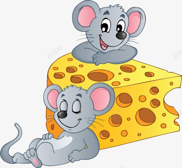 靠着奶酪的小老鼠png免抠素材_新图网 https://ixintu.com 免抠 卡通 可爱 奶酪 小老鼠 靠着