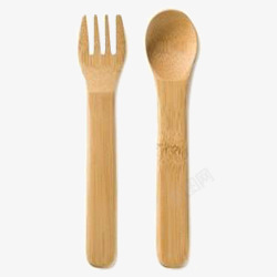 小勺叉子木质叉子小勺子高清图片