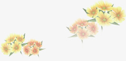 春天手绘黄色田园漂浮花朵素材