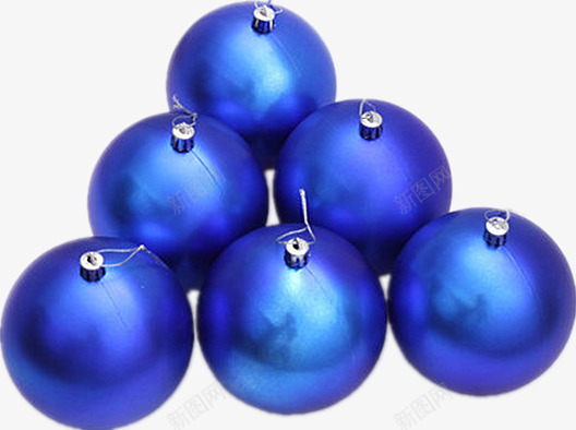圣诞节亚光球png免抠素材_新图网 https://ixintu.com 产品实物 场景布置 蓝色 装饰球