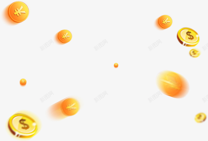 漂浮的钱币png免抠素材_新图网 https://ixintu.com 商业 投资 漂浮 金融 钱币