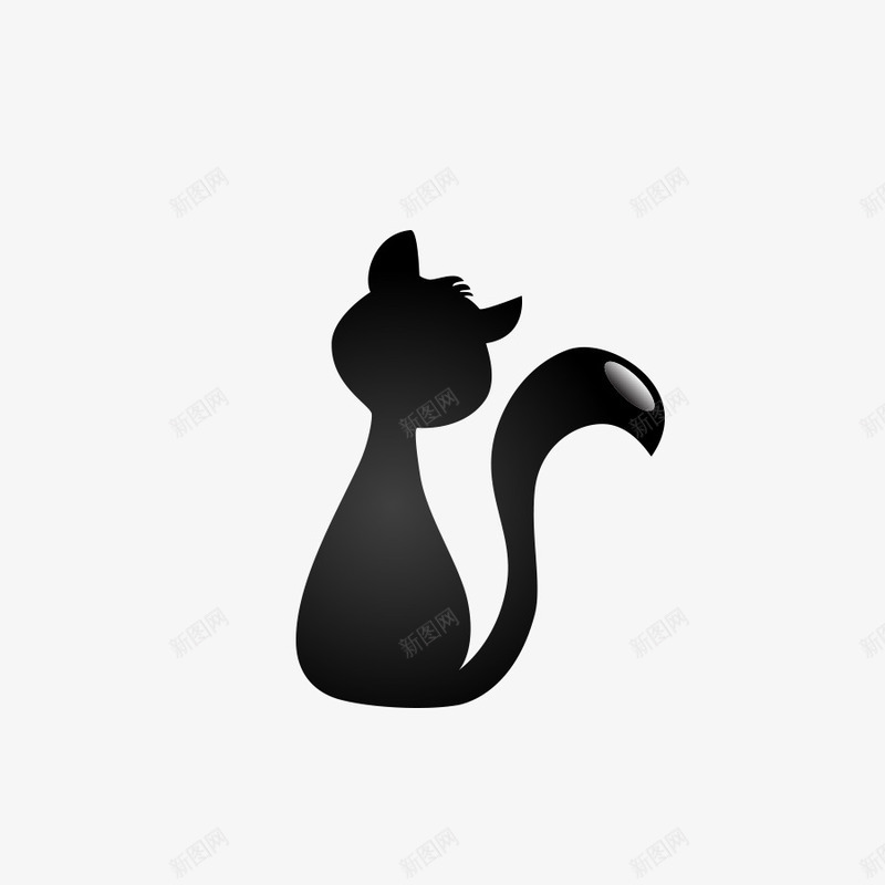 坐着的小猫图标png_新图网 https://ixintu.com 小猫 猫 矢量装饰 装饰 黑色的猫