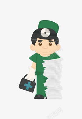 绿色衣服男护士纸张png免抠素材_新图网 https://ixintu.com 男护士纸张 绿色 衣服