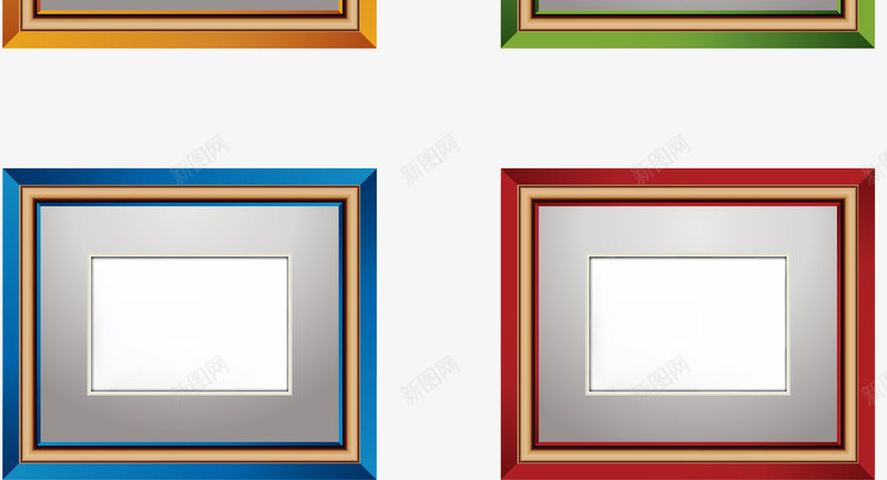 五款彩色木质相框png免抠素材_新图网 https://ixintu.com EPS 彩色木质 油漆 相框 边框 长框