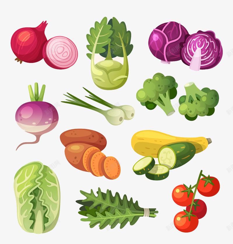 一堆绿色蔬菜png免抠素材_新图网 https://ixintu.com 一堆绿色蔬菜 卡通 洋葱