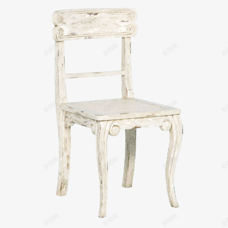 白色椅子png免抠素材_新图网 https://ixintu.com 家具 椅子 白色 雕花 靠背椅