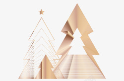 几何镭射线稿圣诞树矢量图素材
