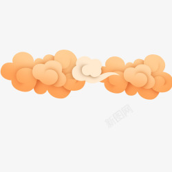橙色质感优惠券橙色圆弧祥云云朵元素高清图片
